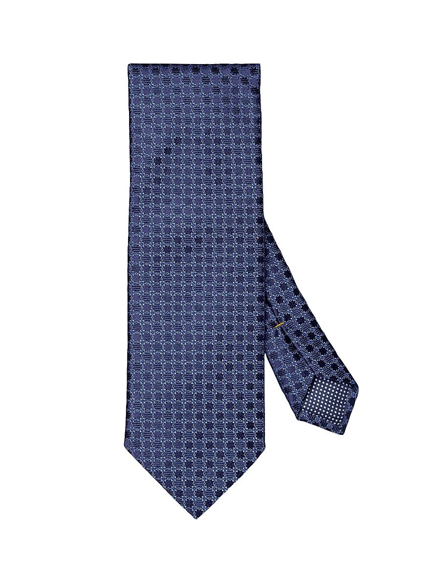 Men's Floral Woven Silk Tie - Blue
