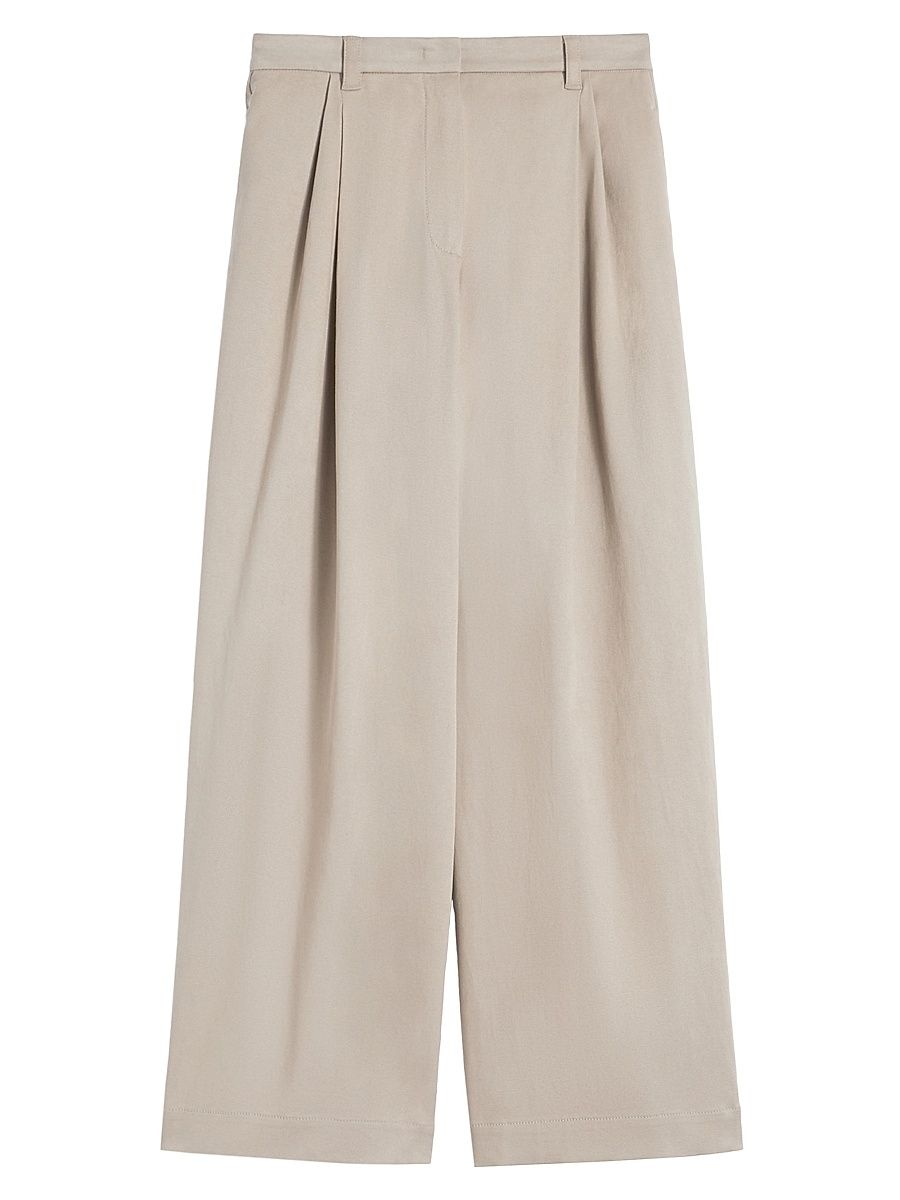 Women's Stretch Drill Wide Leg Trousers - Natural - Size 16