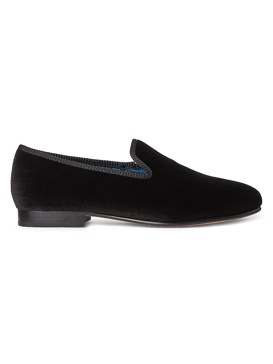 Men's Paxton Velvet Slippers - Black - Size 8.5