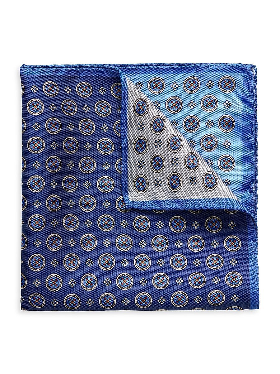 Men's Silk Pocket Square - Blue