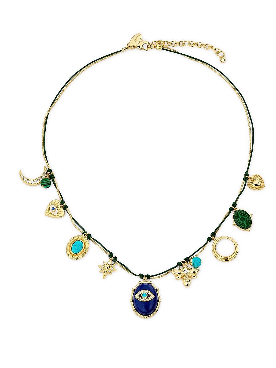 Women's Bauble Beads Sienna Goldtone & Multi-Stone Charm Necklace - Blue Multi