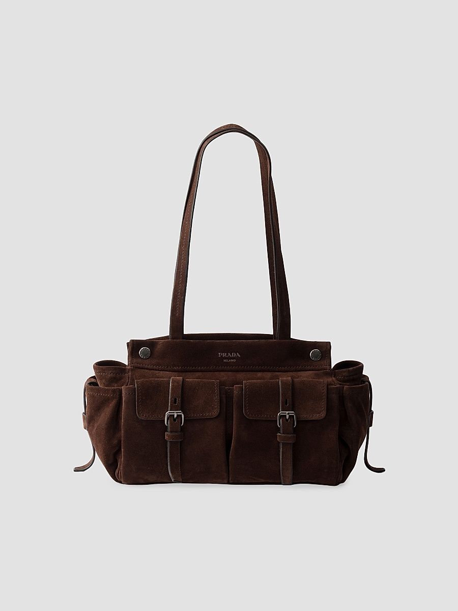 Women's Medium Suede Tote Bag - Brown