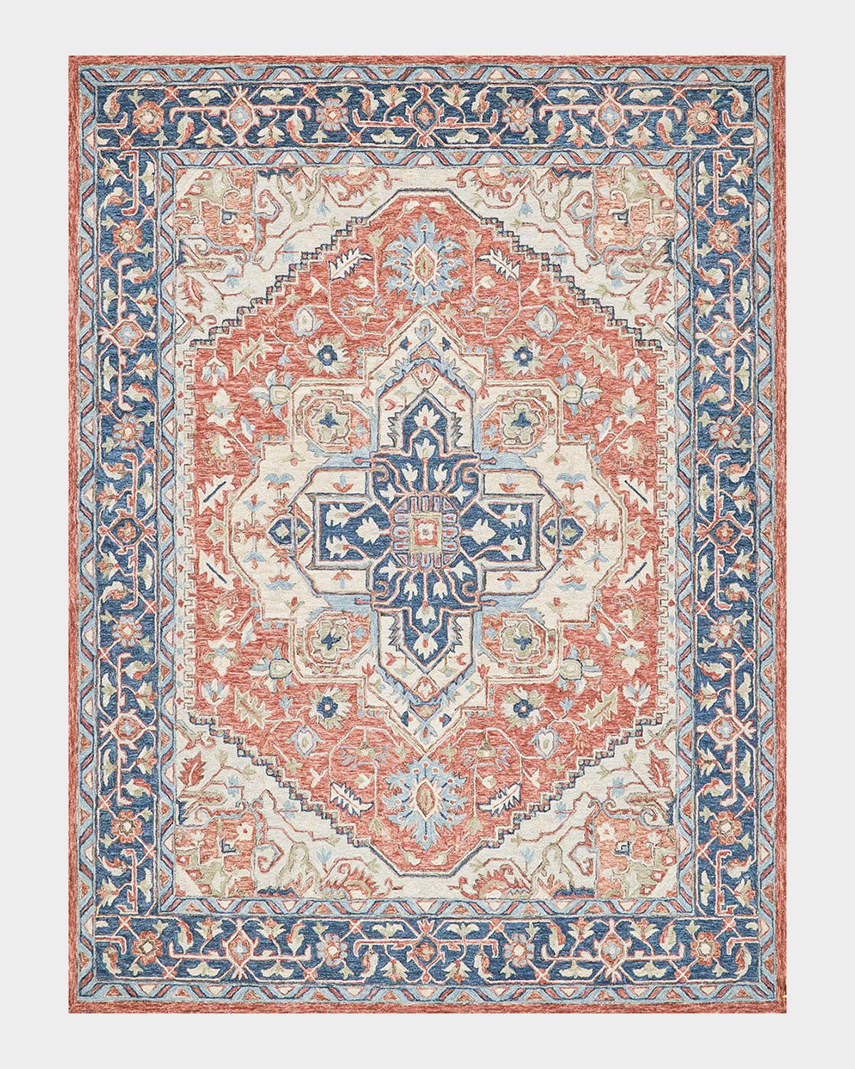 Richmond Serapi Hand-Tufted Red/Blue Rug