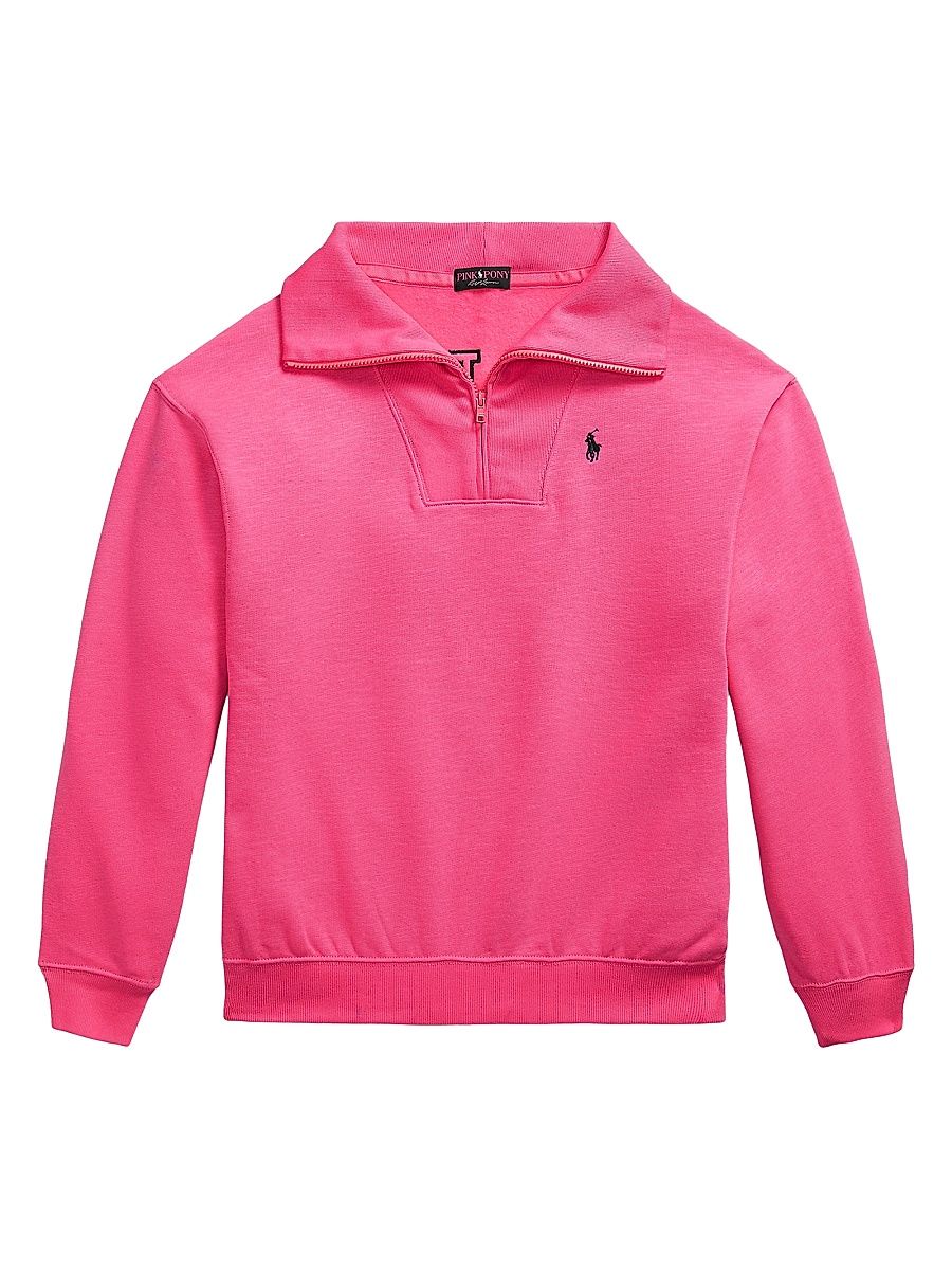 Women's Pink Pony Fleece Half-Zip Sweatshirt - Pink - Size XS