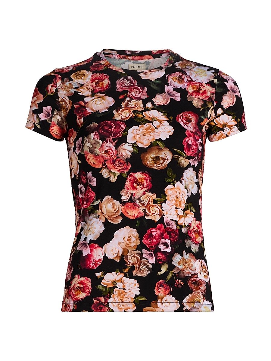 Women's Ressi Floral Crewneck T-Shirt - Multi Cluster Floral - Size Medium