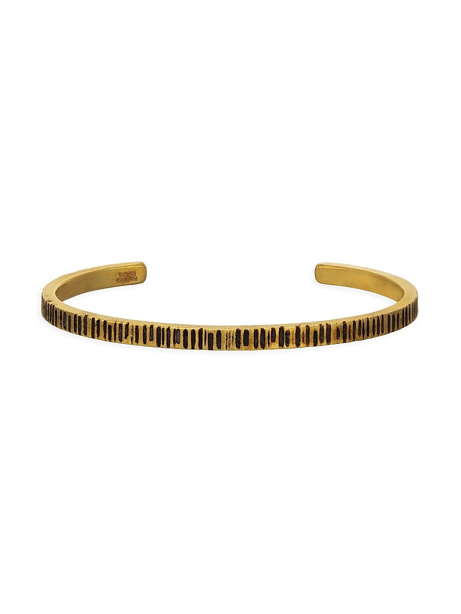 Men's Notched Brass Cuff - Gold
