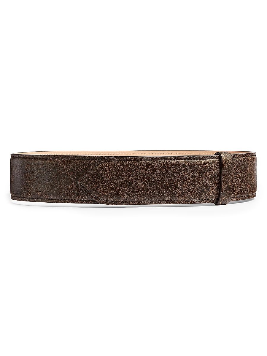 Women's Theo Leather Belt - Dark Brown - Size XL
