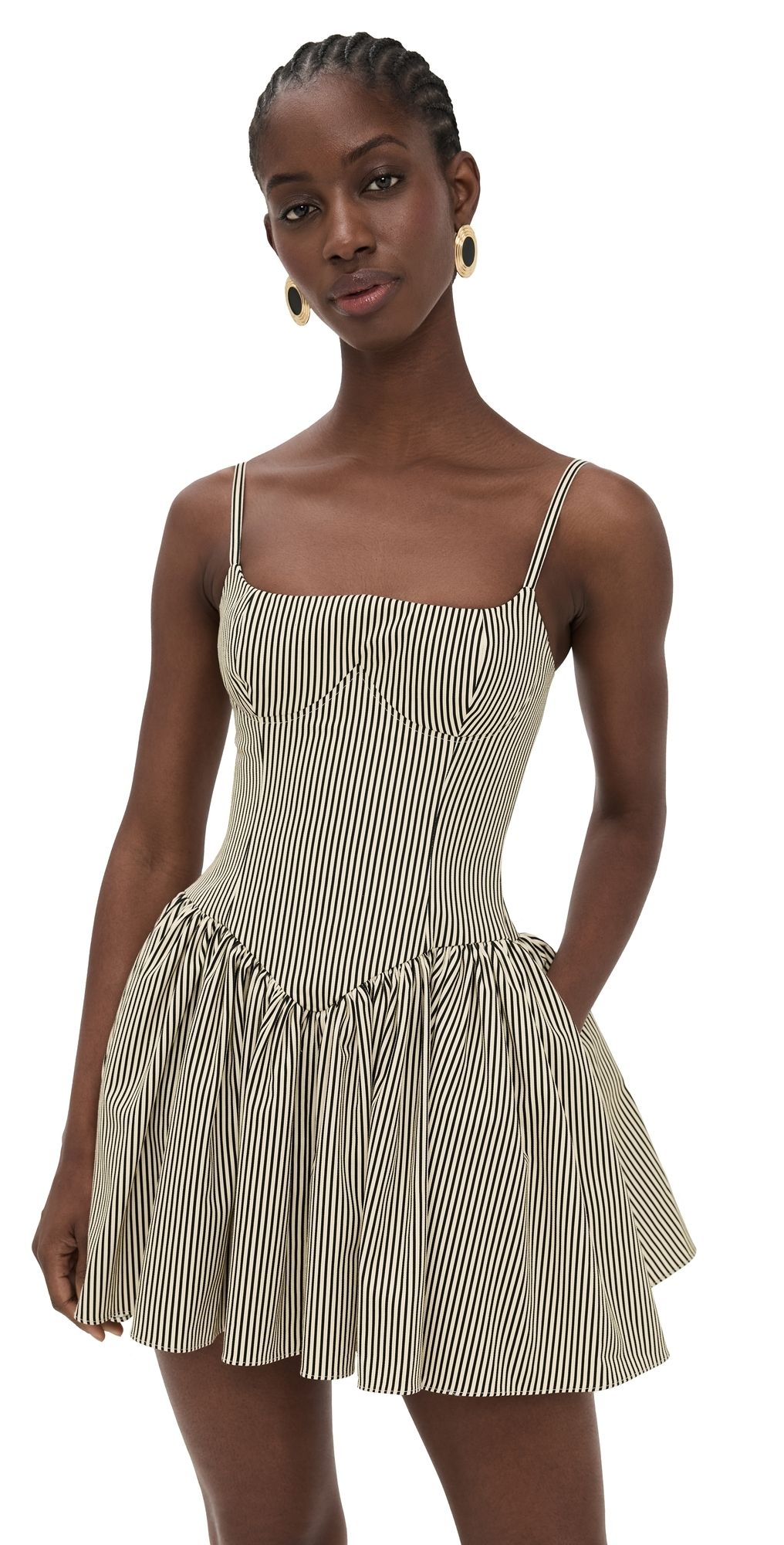 Fe Noel Maxine Mini Dress Black And Bone Stripe XS