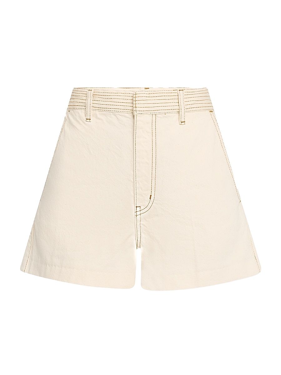 Women's The Trapunto Wide-Leg Denim Shorts - Vanilla Bean - Size 30