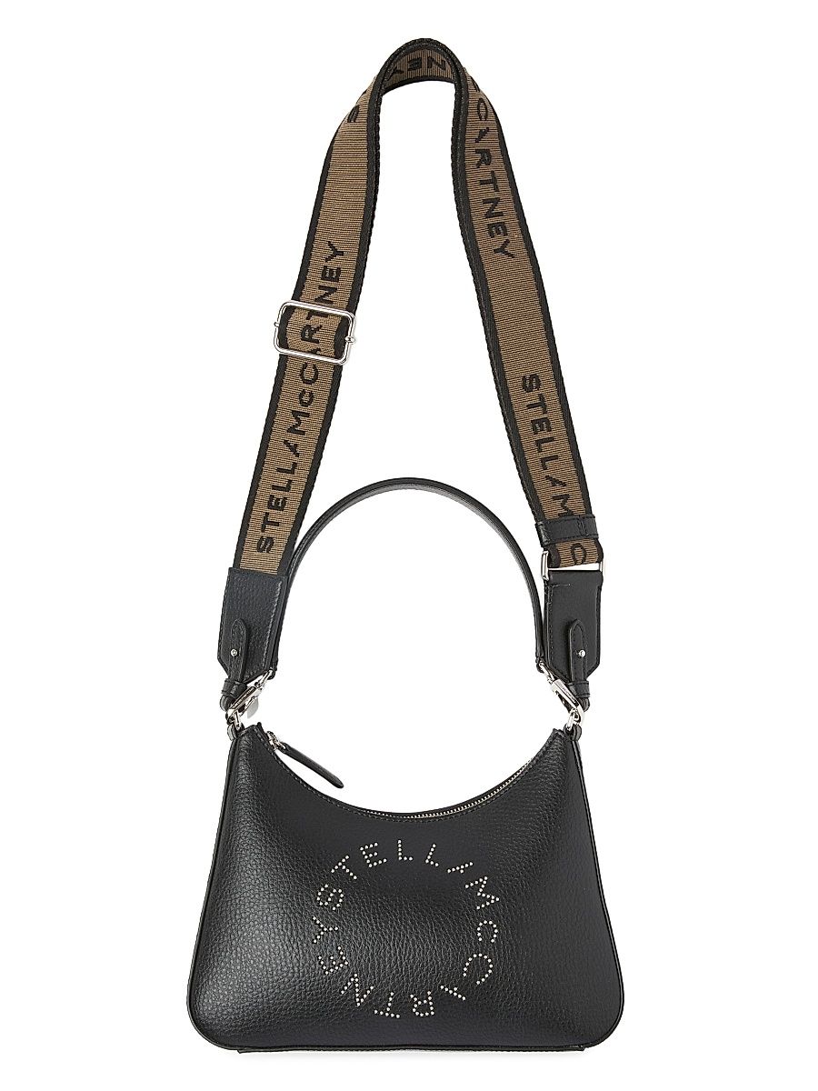 Women's Studded Logo Shoulder Bag - Black
