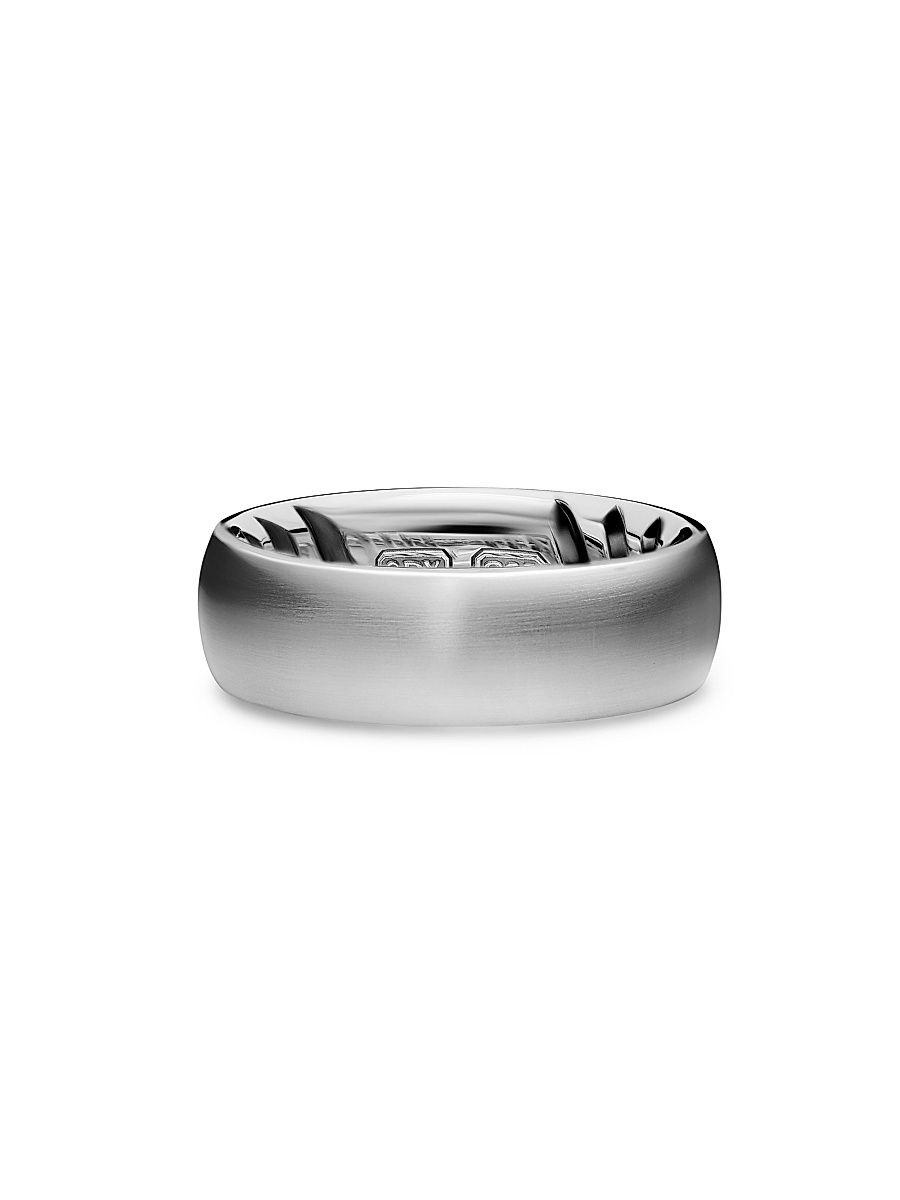 Men's Streamline Band Ring in Sterling Silver, 7.6MM - Silver - Size 10