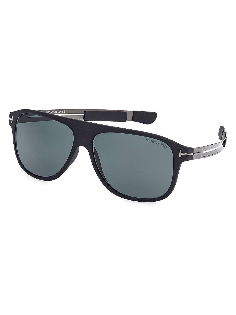 Men's Todd 59MM Navigator Sunglasses - Matte Black