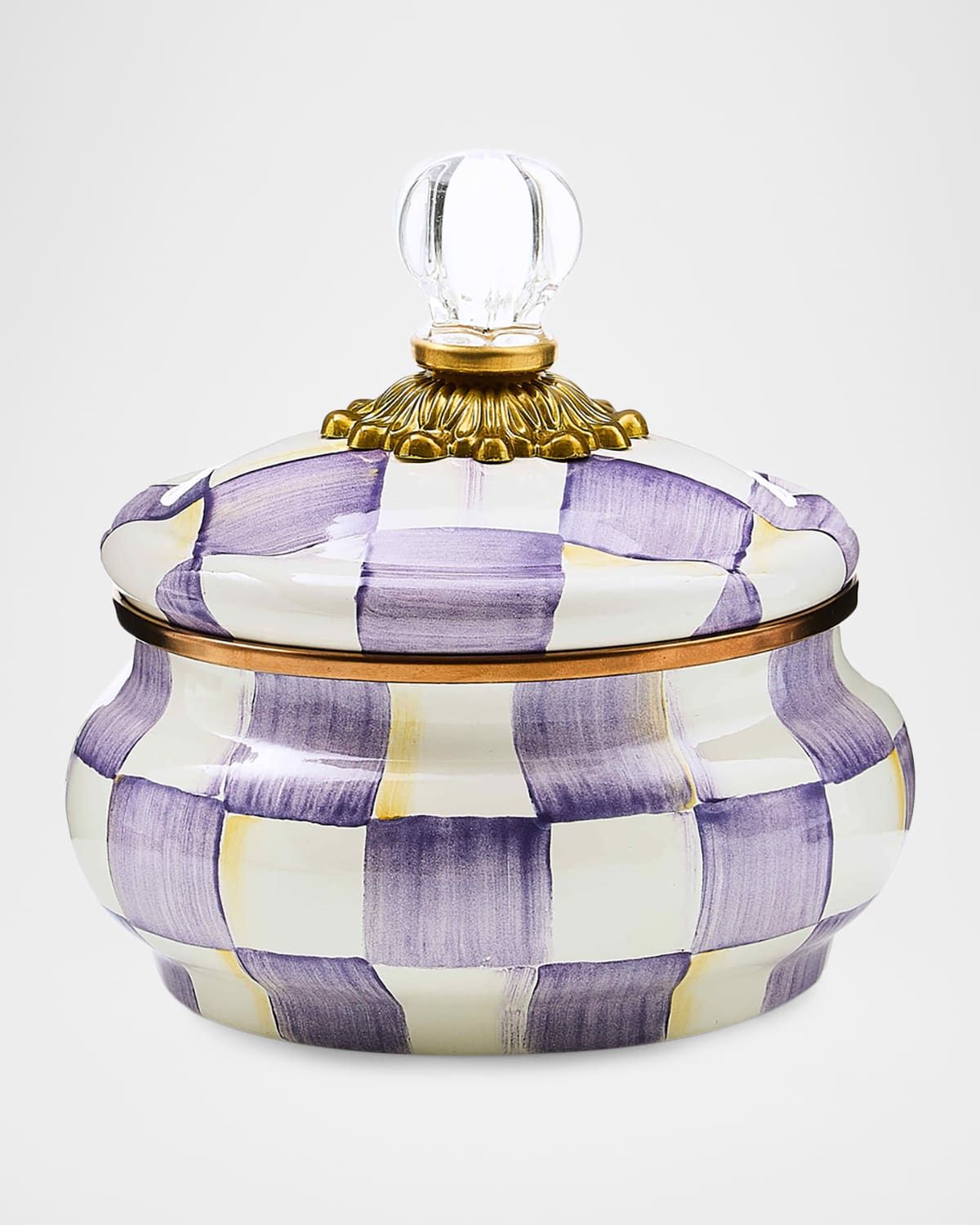 Violet Check Squashed Pot