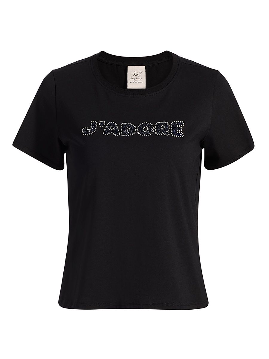 Women's J'adore Stretch-Cotton T-Shirt - Black - Size XL