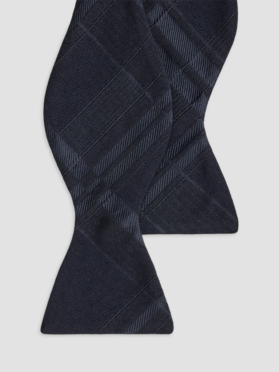 Ralph Lauren Purple Label Men's Plaid Silk-Cashmere Bow Tie - Navy