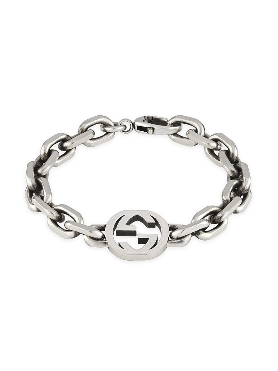 Men's Interlocking G Sterling Silver Bracelet - Silver