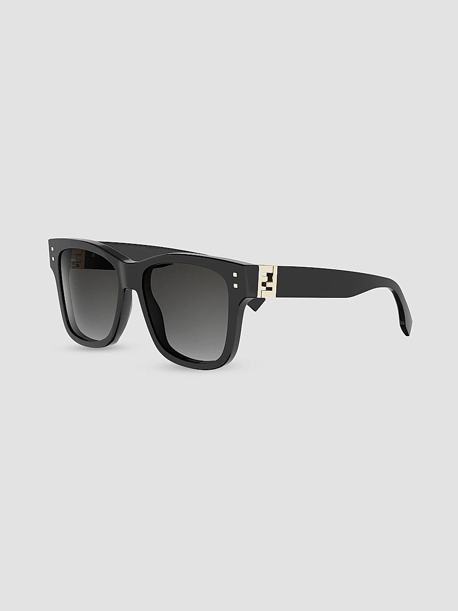 Women's Fendi Fold 55MM Square Sunglasses - Black