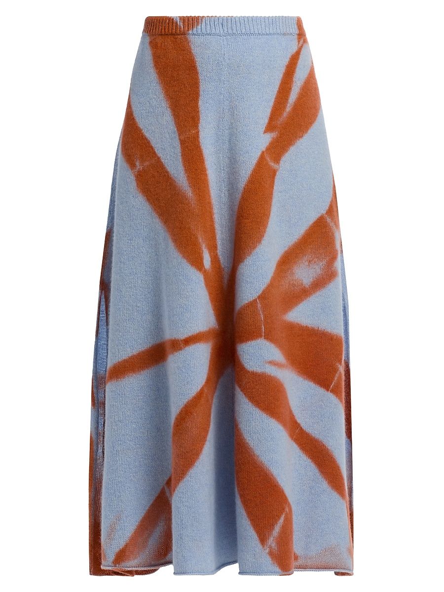 Women's Mythic Dyed Cashmere Midi-Skirt - Ice Persimmon - Size Small