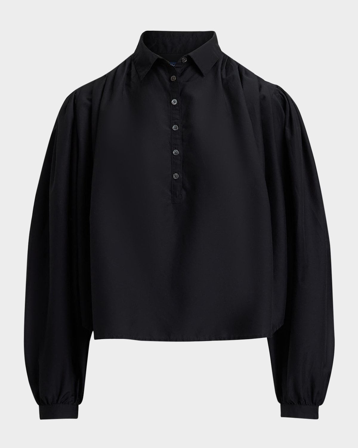 Pleated Cotton-Silk Shirt