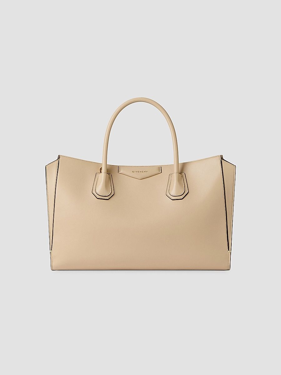 Givenchy Women's Medium Antigona Catchall Top Handle Bag in Shiny Grained Leather - Dune