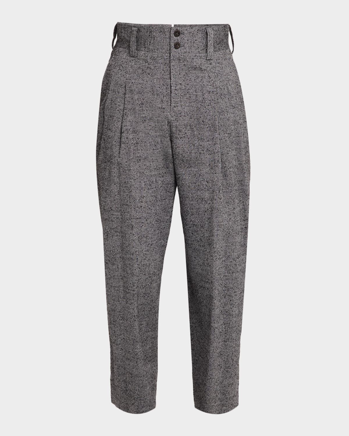 Men & apos;s Textures Linen Pleated Trousers