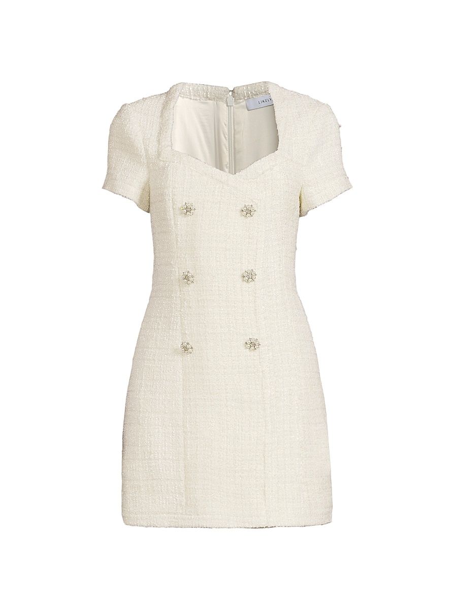 Women's Gia Bouclé Minidress - White - Size 10