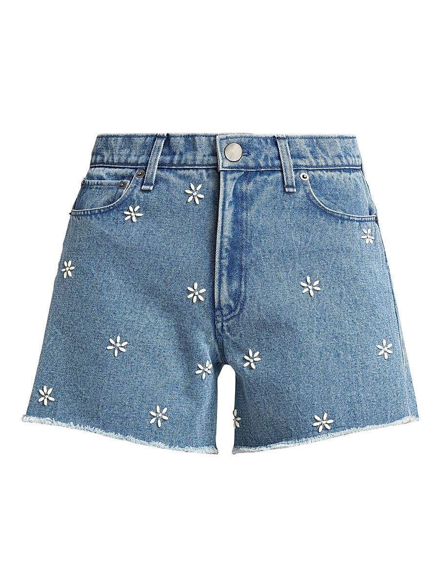 Women's Aspen Embellished Denim Shorts - Embellished Blue - Size 29
