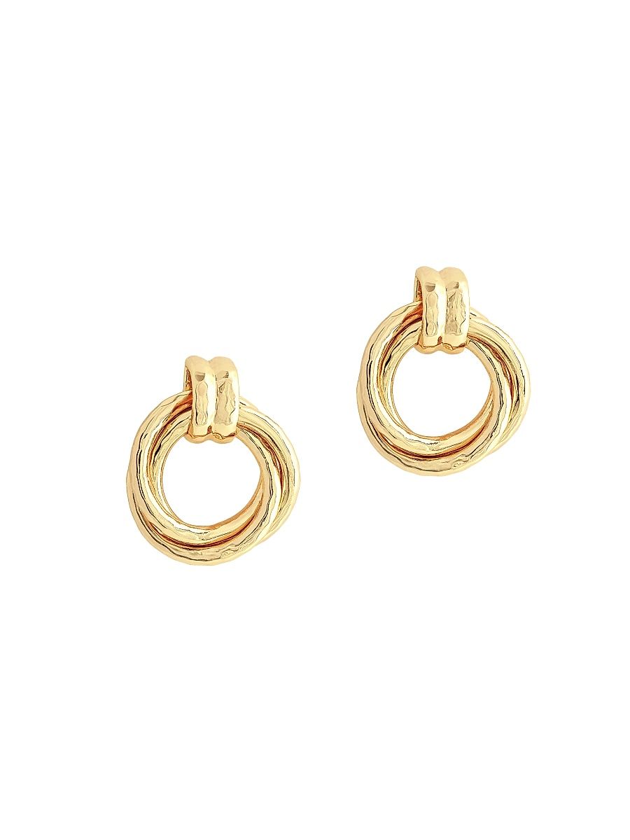 Women's Neptune 18K Gold-Plated Triple Ring Drop Earrings - Gold