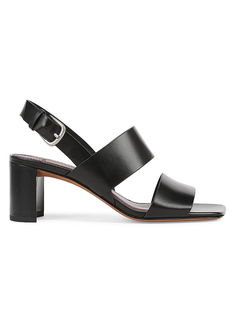Women's Oliana 65MM Leather Block-Heel Sandals - Black - Size 11