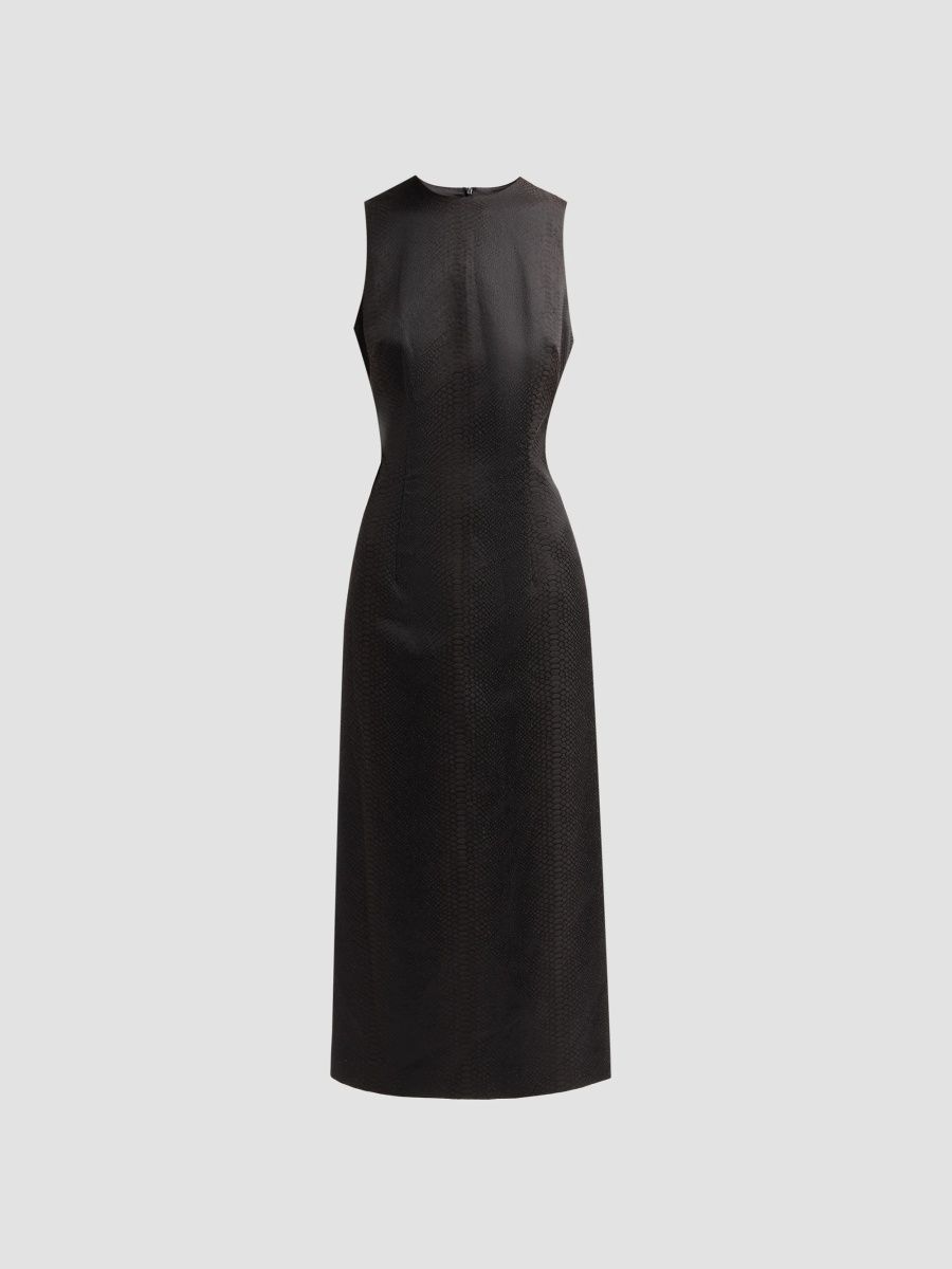 Toccin Women's Aelia Snake-Print Cotton-Blend Midi Dress - Jet - Size 0