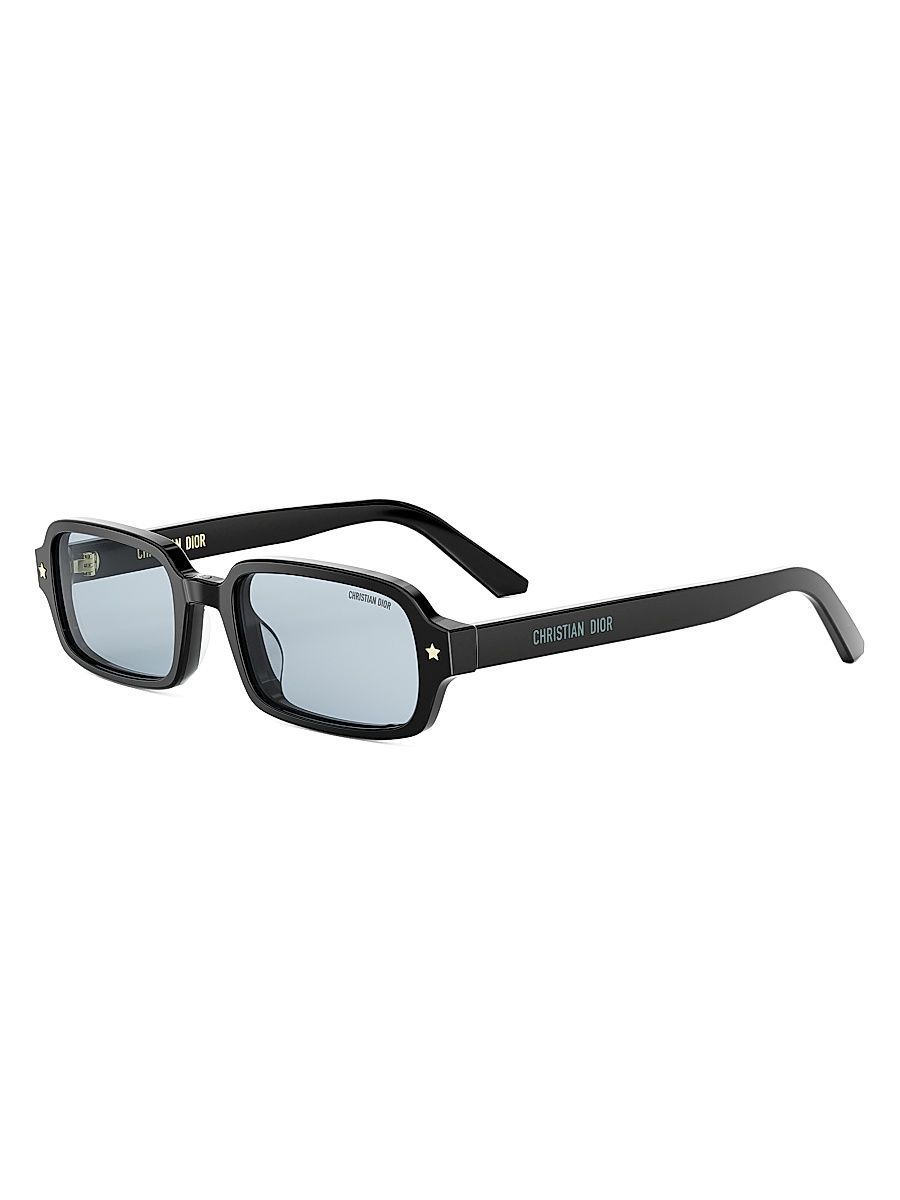 Women's DiorPacific S3I 52MM Rectangular Sunglasses - Shiny Black Blue