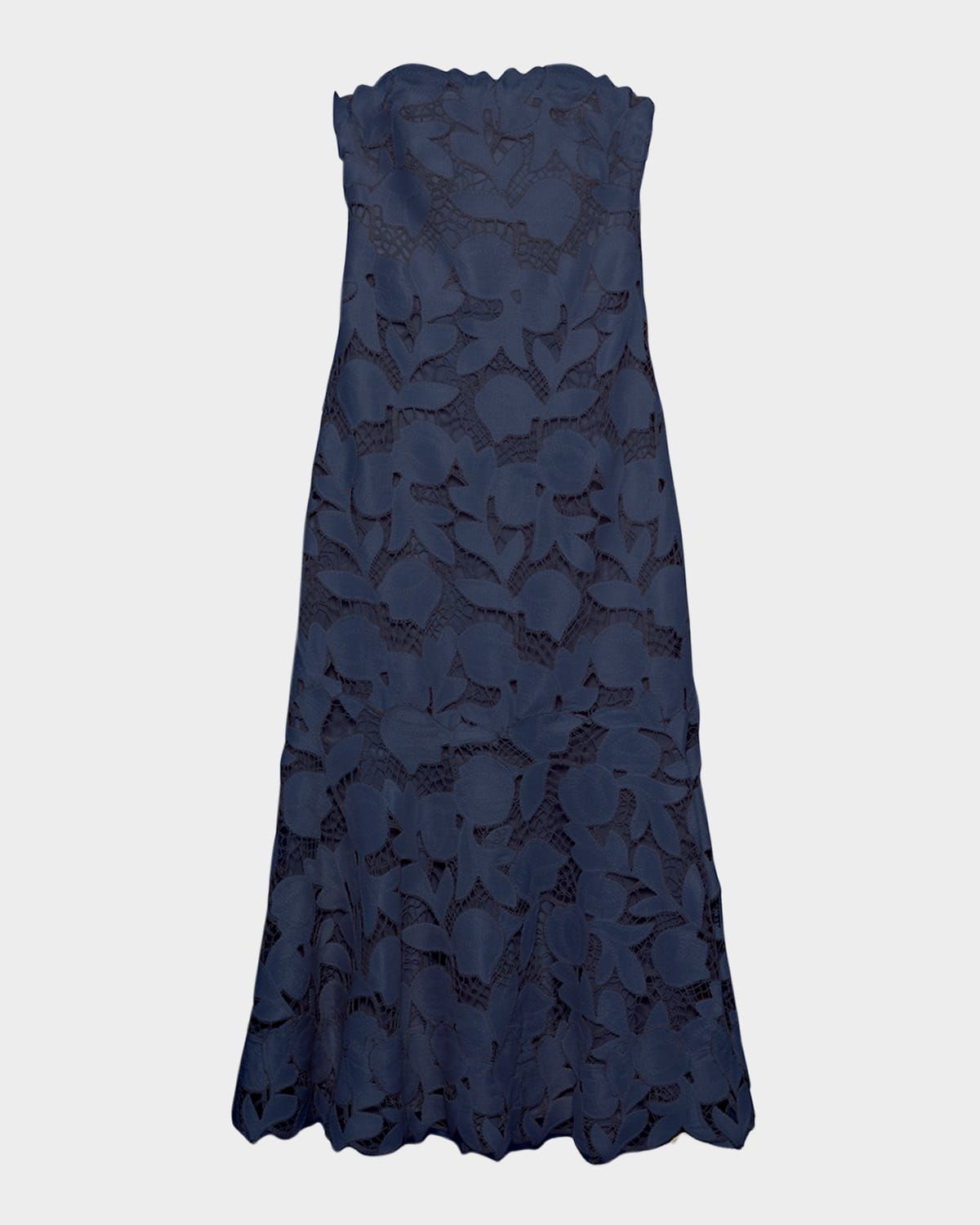 Valletta Strapless Floral Lace Maxi Dress