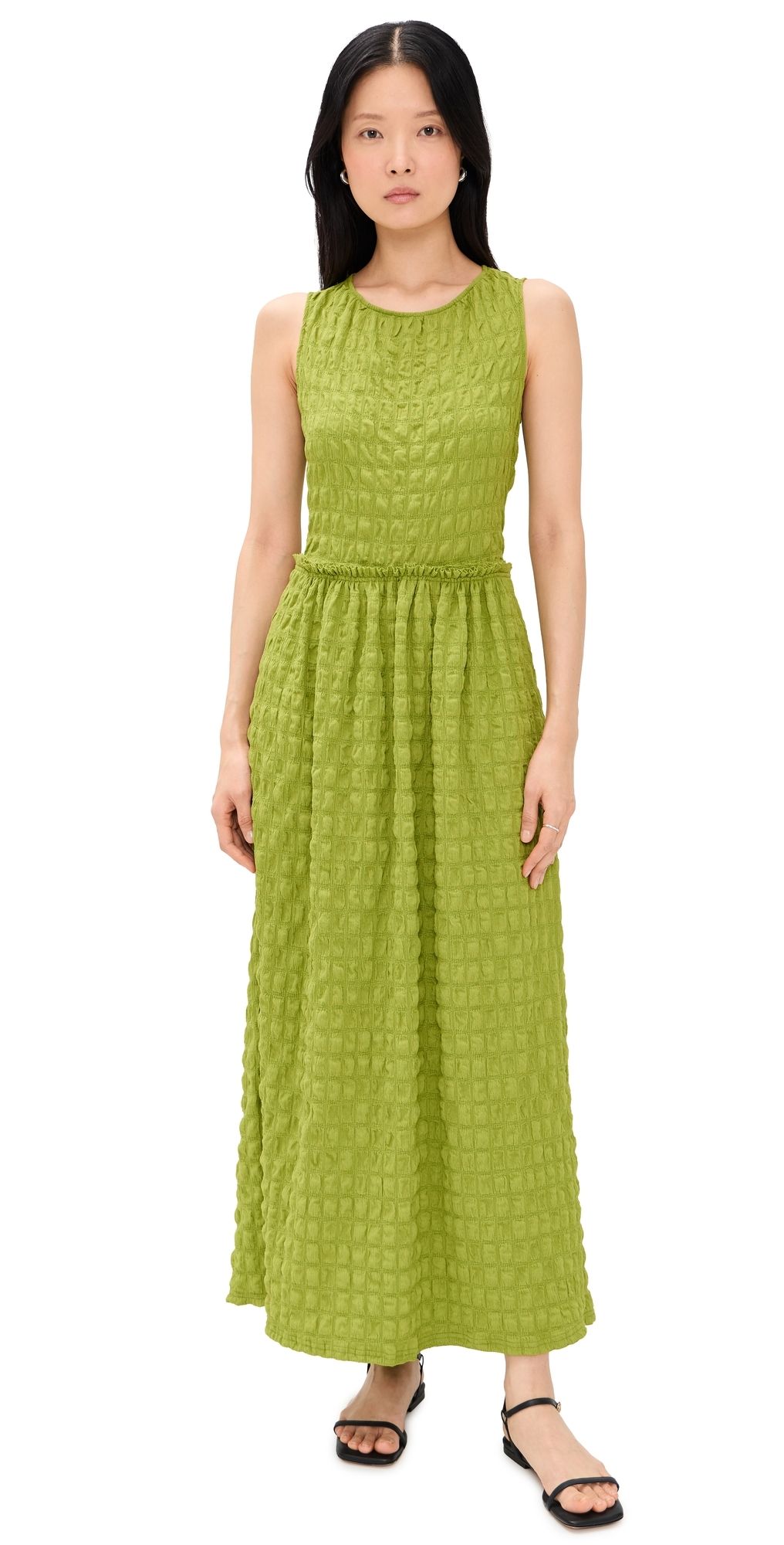 Proenza Schouler White Label Zoira Textured Maxi Dress Apple XL