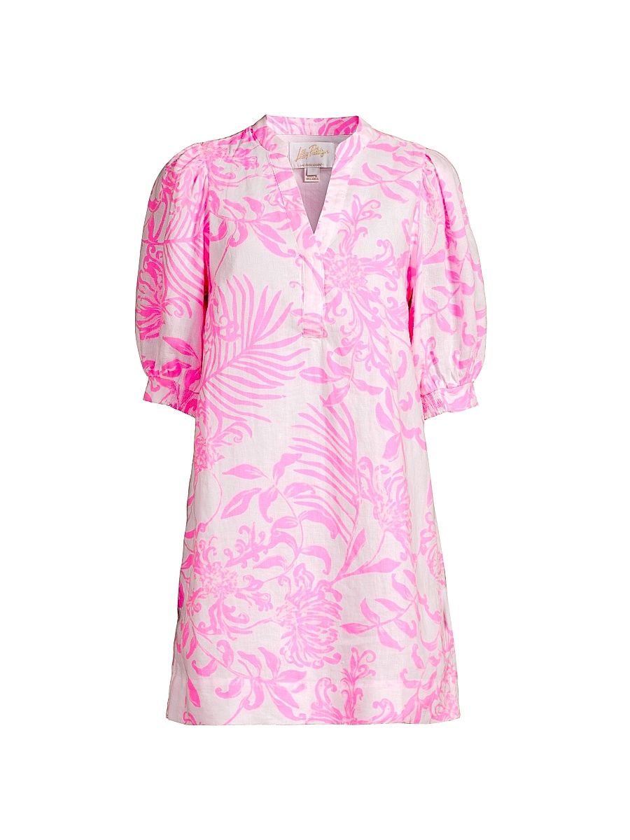 Women's Mialeigh Palm Print Shift Dress - Rousseau Pink - Size 12