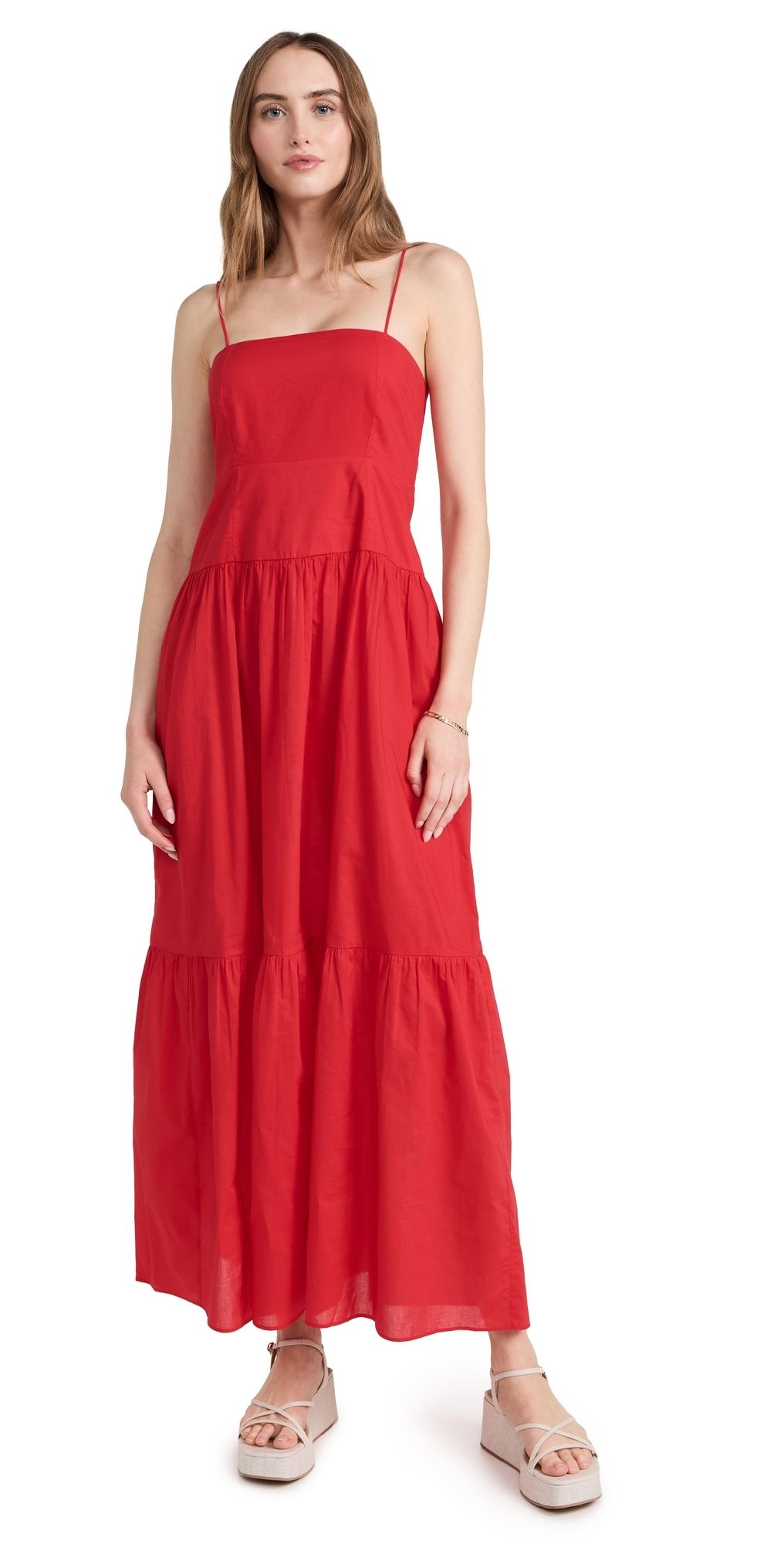 Playa Lucila Square Neck Dress Red XL