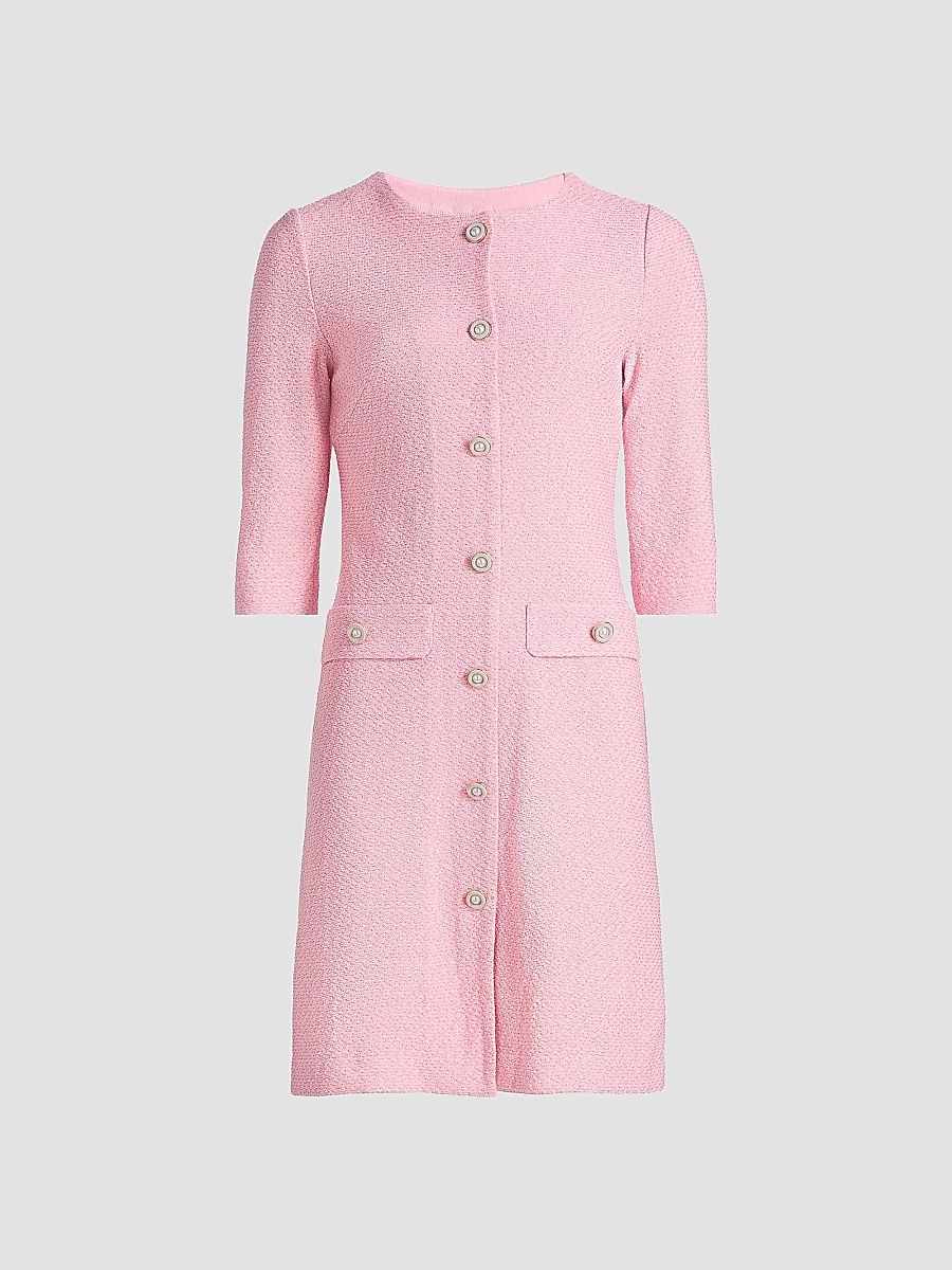 Misook Women's Tweed Knit Sheath Knee-Length Dress - Cherry Blossom Multi - Size XXL