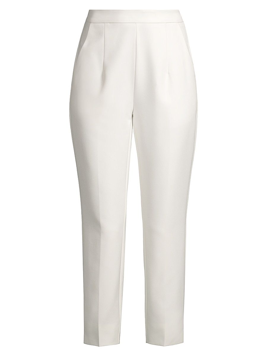 Women's High-Waist Tapered Trousers - White - Size 0
