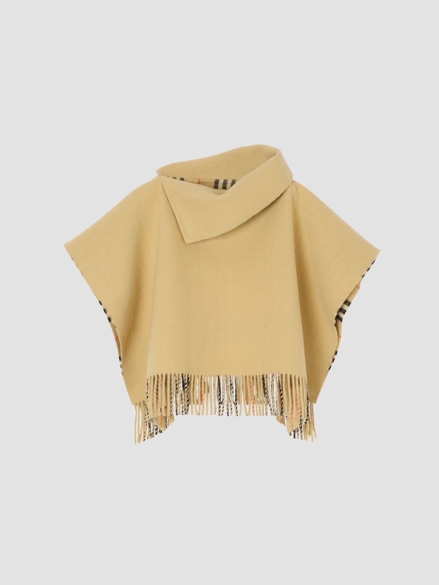Burberry Women's St Mini Wool Fringed Capelet - Sand