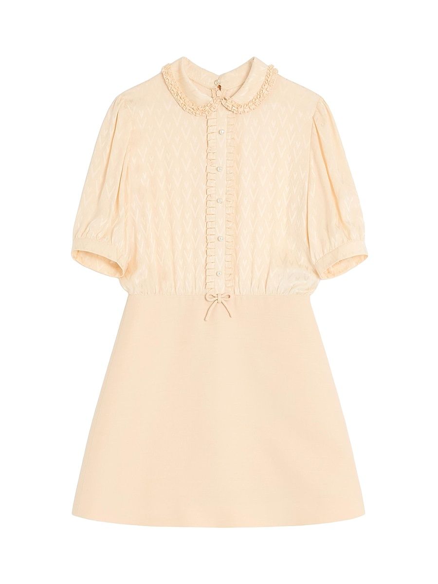 Women's Crepe Couture Short Dress - Beige - Size 2