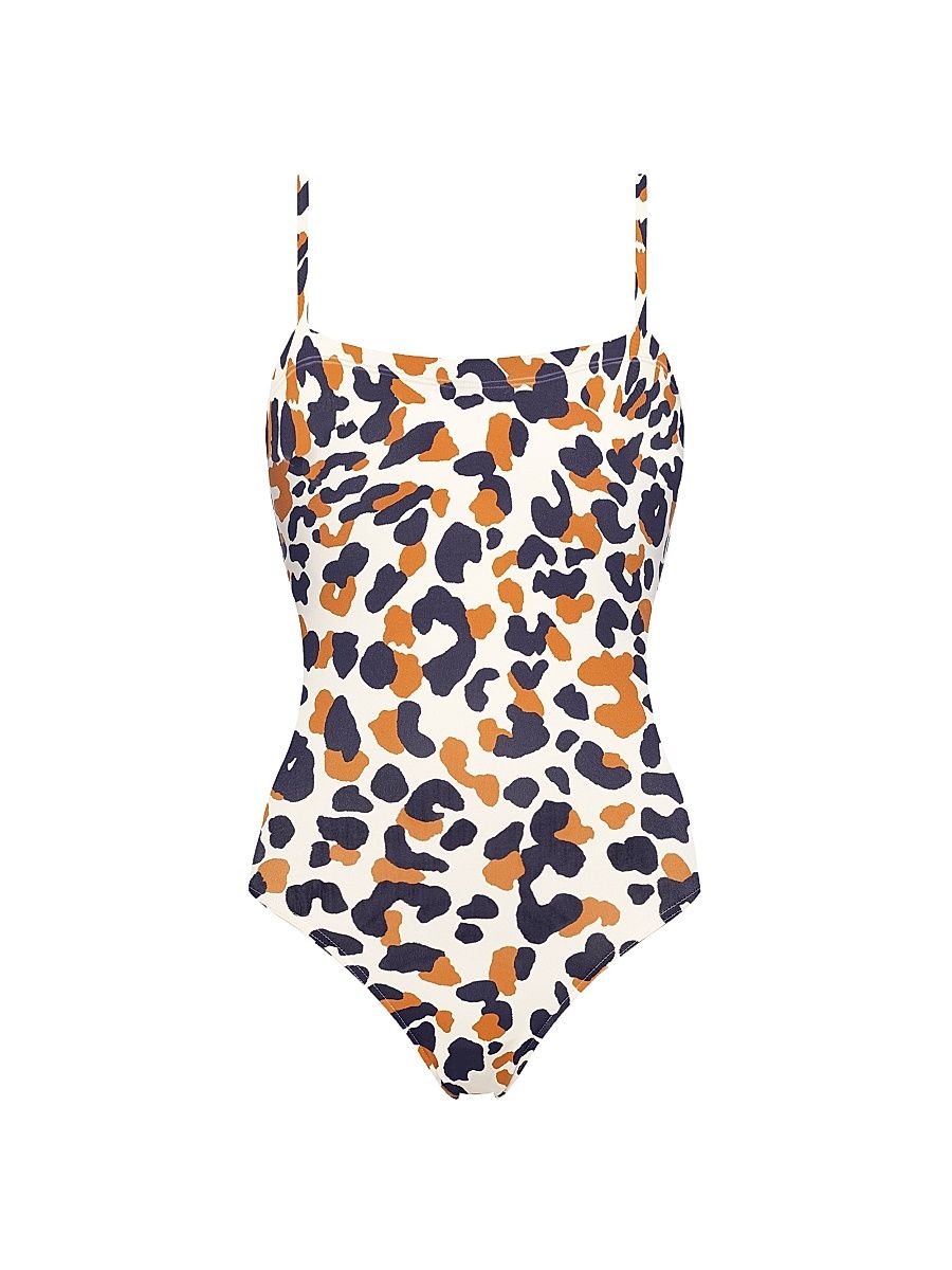 Women's Néréides Printed One-Piece Swimsuit - Sable Fin - Size 10