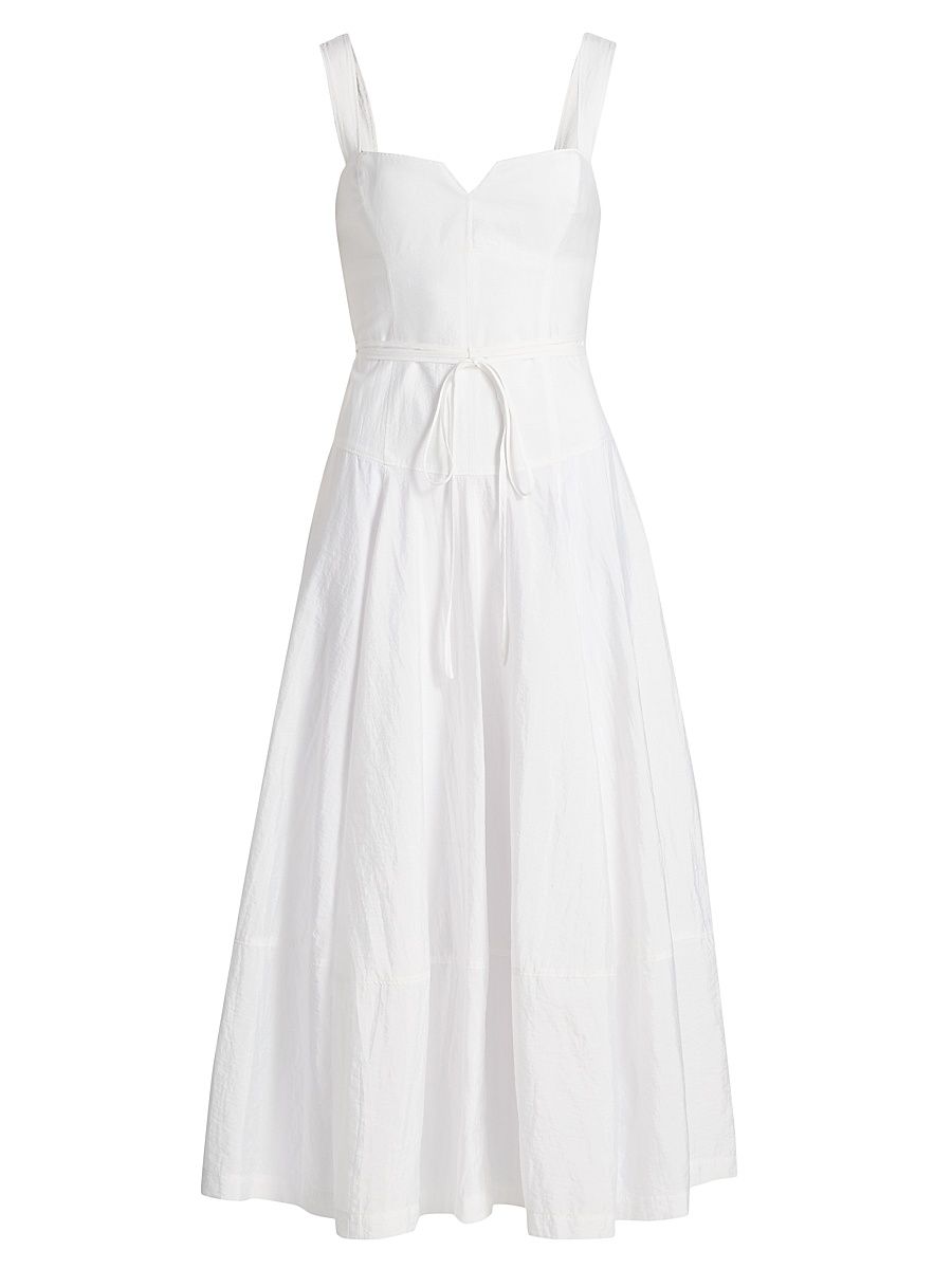 Women's Jerome Tie-Waist A-Line Midi-Dress - White - Size 12