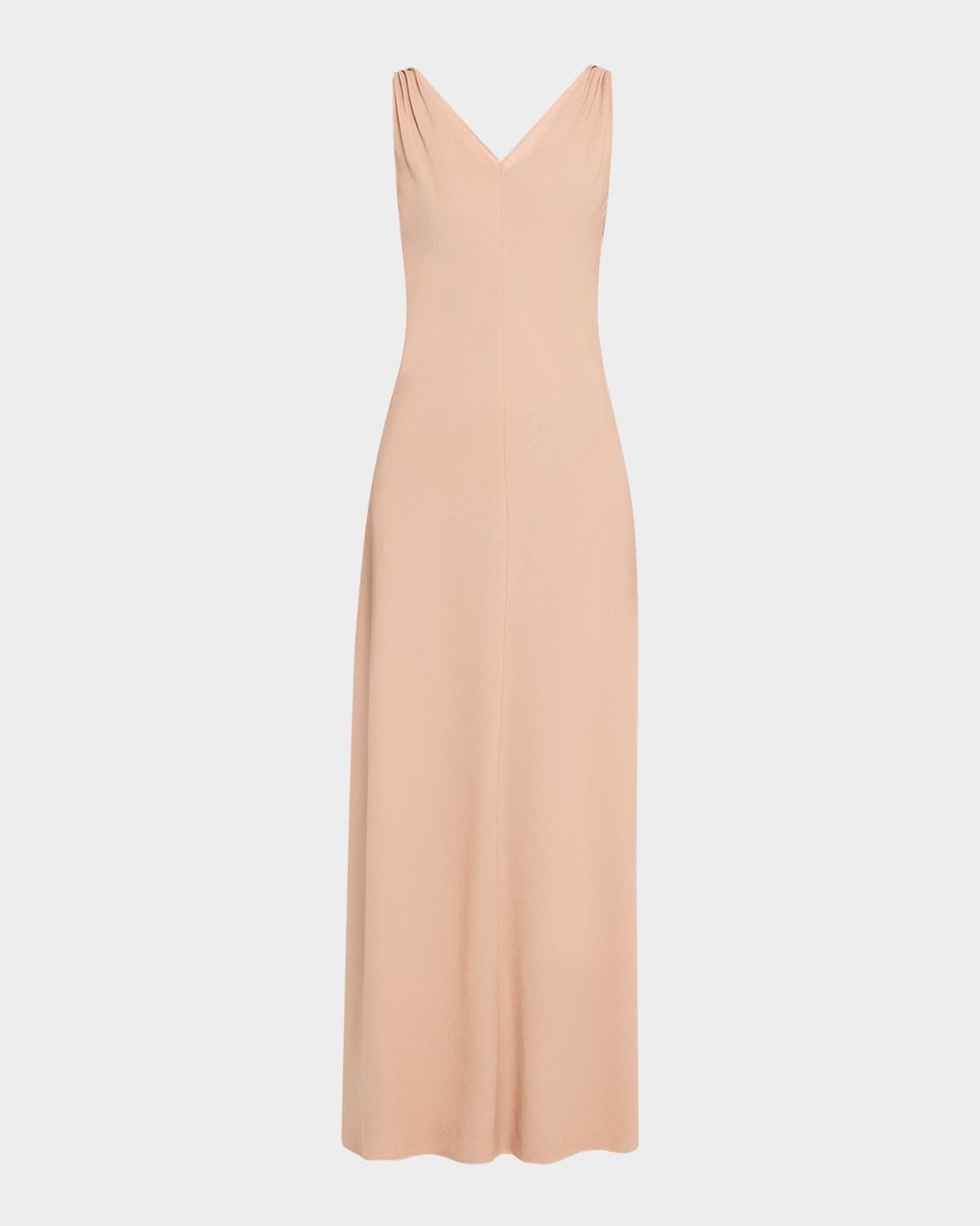 Callie Sleeveless Linen-Crepe Maxi Summer Dress