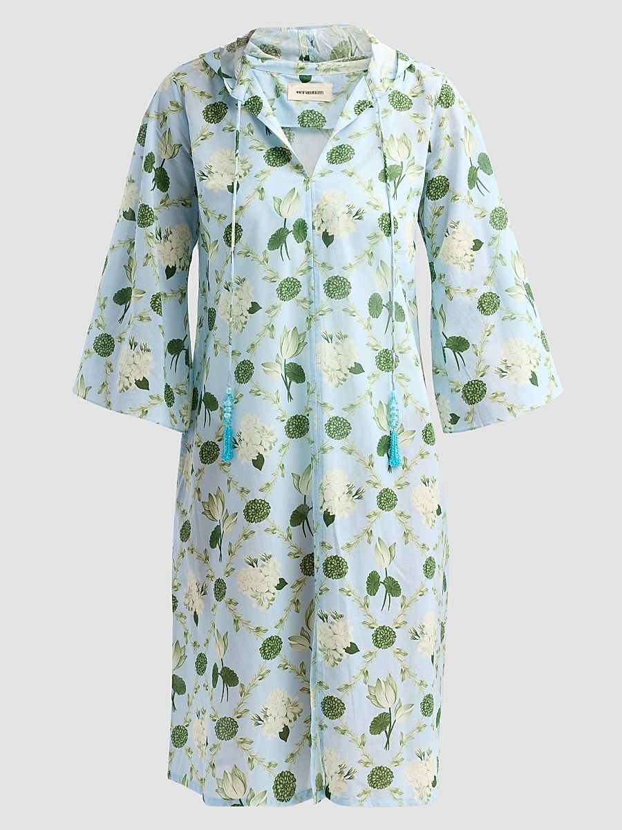 Women's Ammama Villa Hooded Cover-Up Dress - Ice Blue - Size XL