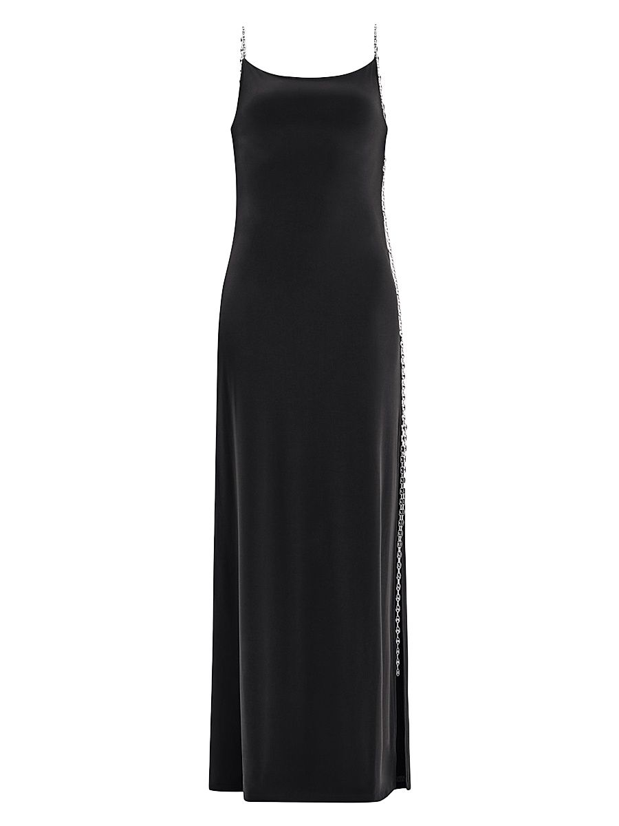 Women's The Aviva Chain-Trim Jersey Gown - Black - Size XS
