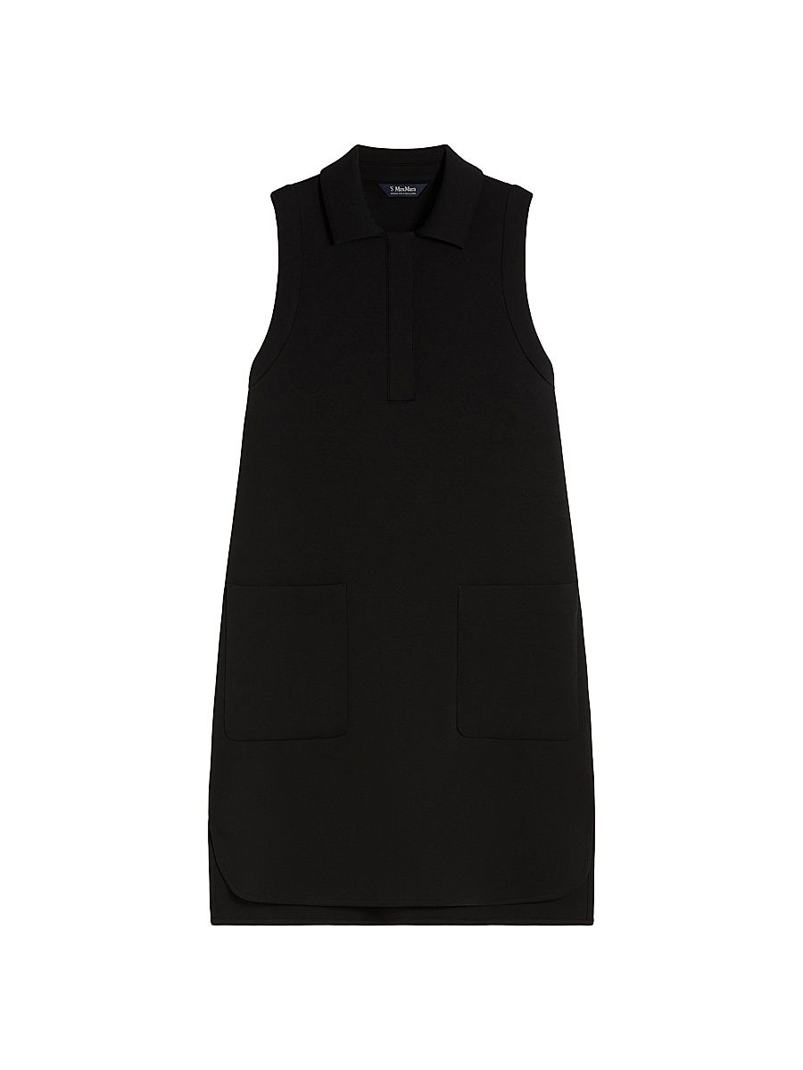 Women's Scuba Jersey Polo Dress - Black - Size XL