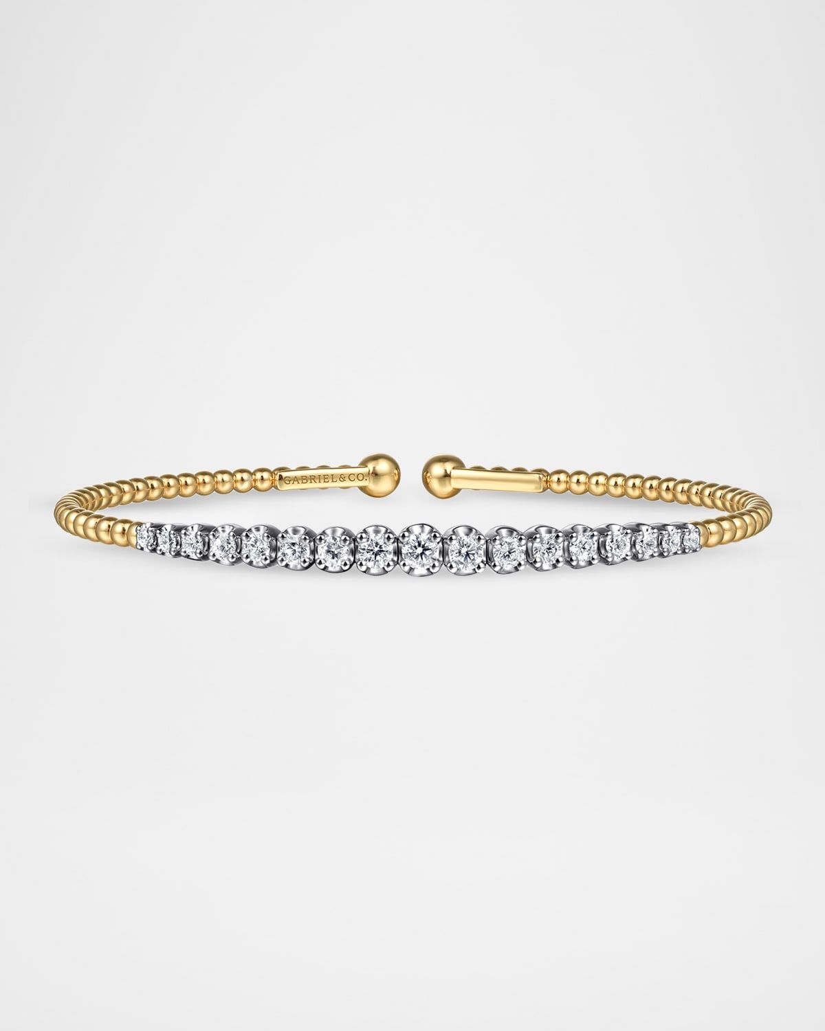 14K White and Yellow Gold Diamond Bujukan Bangle