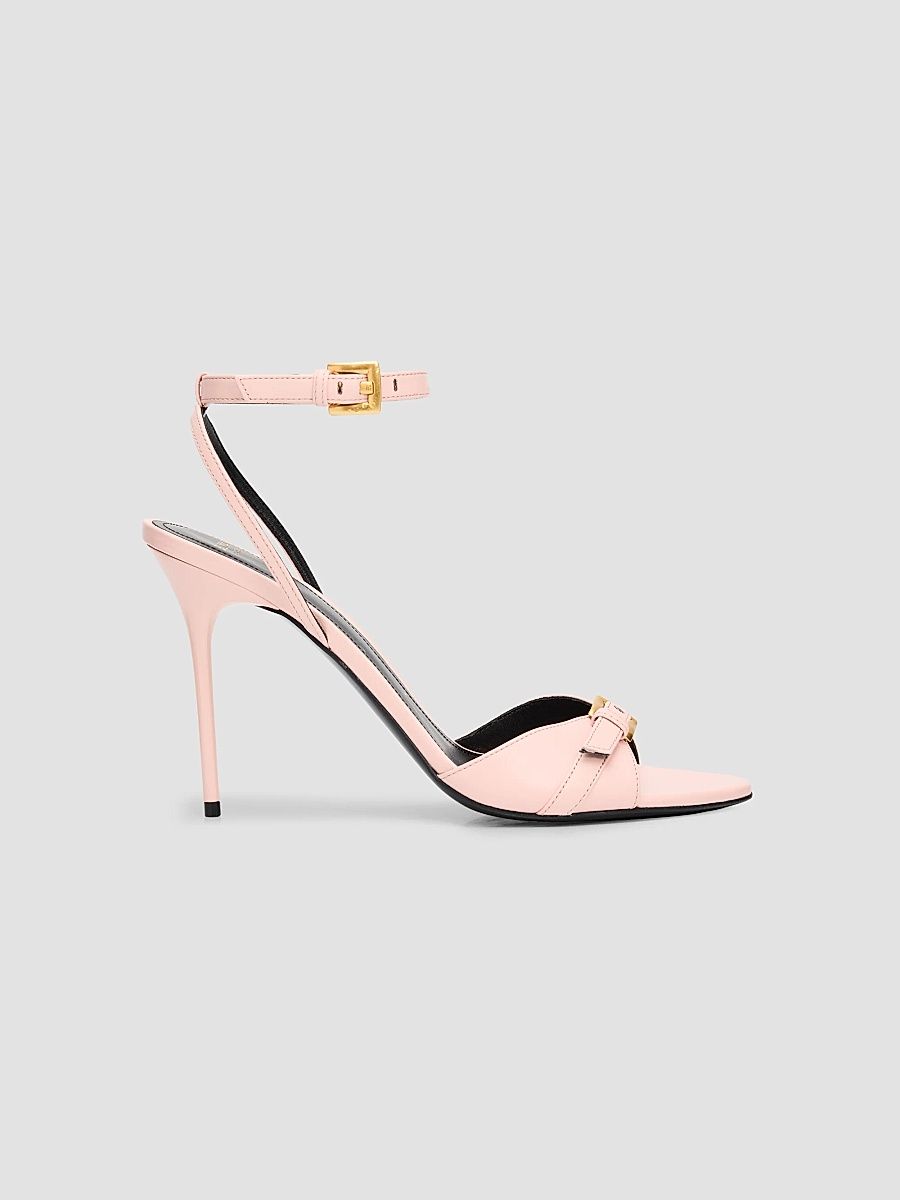 Balmain Women's Anthem 75MM Leather Sandals - Rose Pale - Size 11