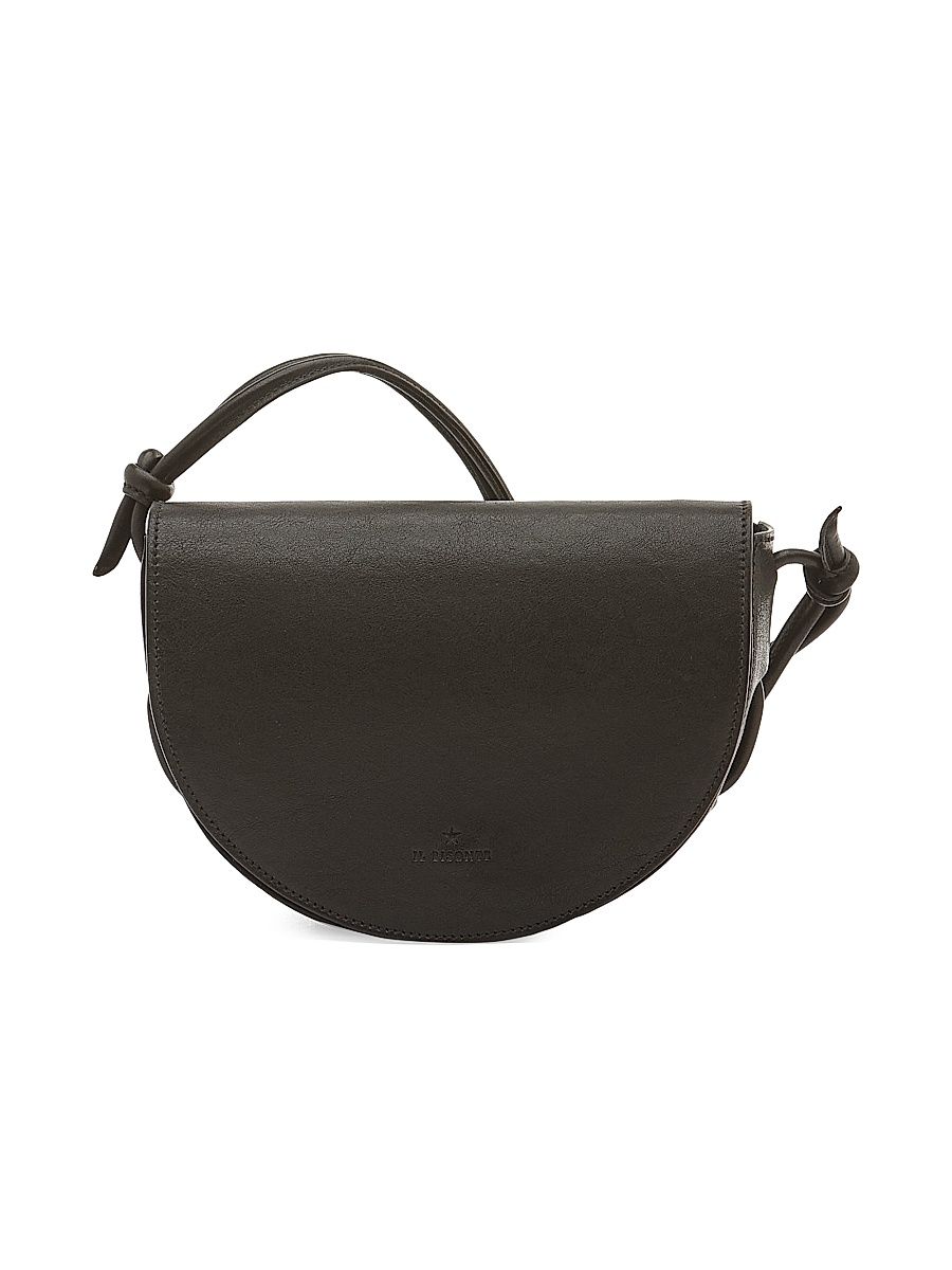 Women's Snodo Leather Crossbody Saddle Bag - Black