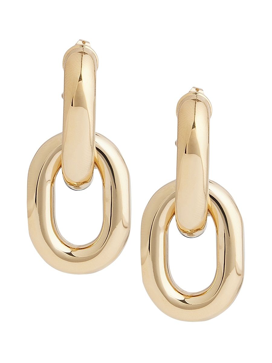 Women's Extra-Large Double-Link Goldtone Earrings - Gold