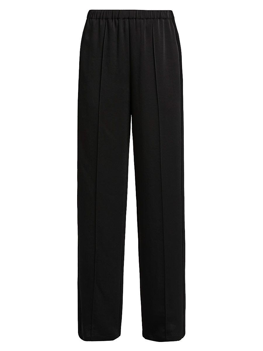 Women's Tuxedo Stripe Mid-Rise Trousers - Black - Size XXS